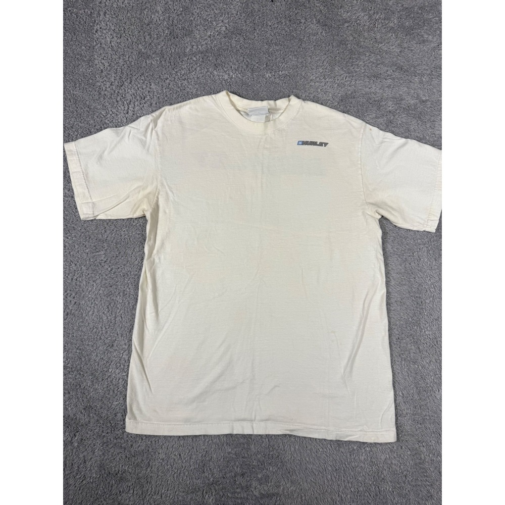 Hurley International T-Shirt Mens XL Cream Good Vintage 90s Y2K Surf Skater Tee‎